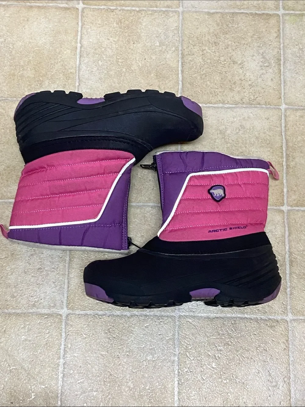 ARCTIC SHIELD SNOW COLOR PINK BLACK PURPLE GIRL SHOES BOOTS SIZE 4